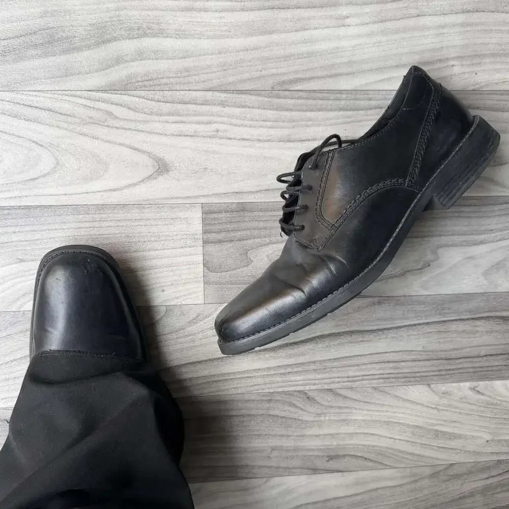 Rockport CI8245 Black Leather Oxford Dress Shoes Size 10